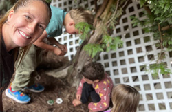 Children exploring nature outside